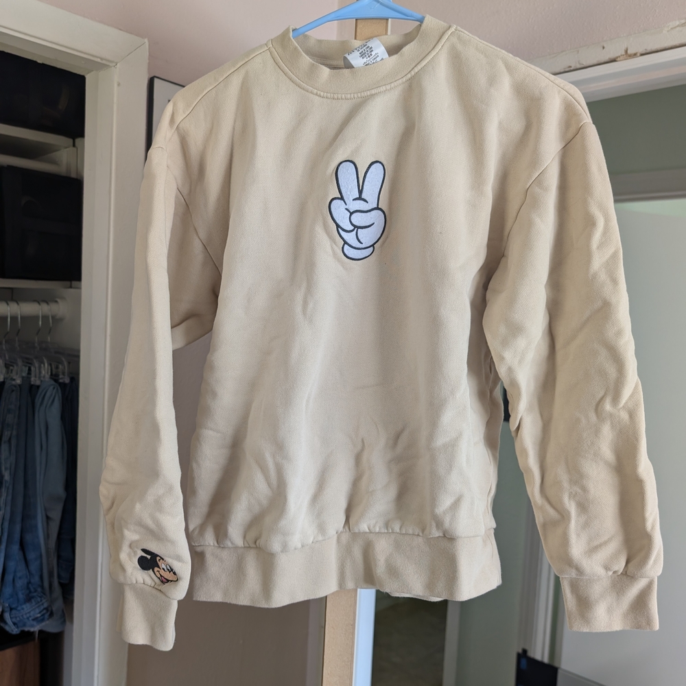 Disney Mickey Mouse Peace Sign Pullover